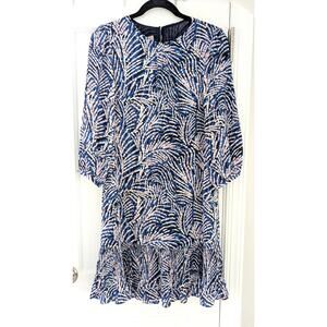 NWT HOBBS London Lilith Dress in Blue Multi / US Sz 4